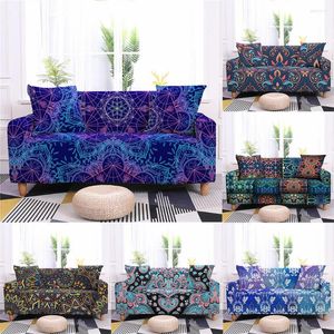 Chair Covers Ethnic Flowers Sofa Cover Bohemian All-Inclusive Slipcover Armchair L Shape Sectional Corner 1/2/3/4Seat Non-Slip Protector