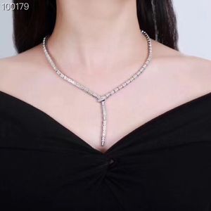 Designer Fashion Copper Jewelry 3A Cubic Zirconia Party Dinner Snake Necklace Famous Brand Imitation Women Choker Jewely