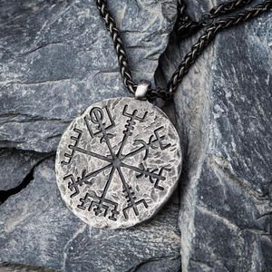 Colares pendentes vintage pria odin viking kommas vegvisir Liontin kalung moda perhiasan kasual