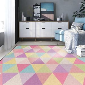 Carpets Fashion Lovely Light Pink Purple Blue Triangle Print Foot/Door/Kitchen Mat Living Room Bedroom Parlor Area Rug Decorative Carpet