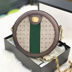 Designer Women's Mens Ophidia Round Mini Bags äkta läderplånböcker Luxury Marmont Axel Tote Hot Metal Chain Classic Case Card Pockets Handbag Crossbody Bag