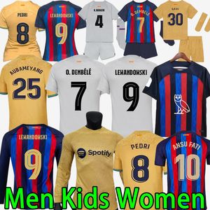 22 maillot de football barcelone LEWANDOWSKI MEMPHIS PEDRI RAPHINHA FERRAN ANSU FATI chemise de football barca enfants kit uniforme enfants ensemble