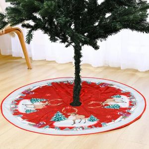 Christmas Decorations Unique Anti-fade Tree Skirt Digital Print Scene Layout Xmas Party Indoor Decor Santa Claus Elk Pad