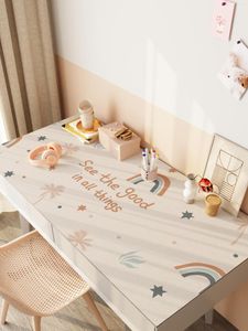 Table Cloth Desk Pad Student Leather Silicone Mat Waterproof Oil-Proof Coffee Tablecloth Children's Writing Learning Desktop