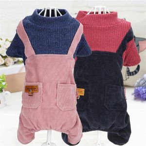 Vêtements pour chiens Vêtements Printemps Automne Combinaison pour animaux de compagnie pour chiot Chat Rouge-Marine Bleu 4 Jambes Manteau Combinaisons Vêtements Chihuahua Pug Globalement