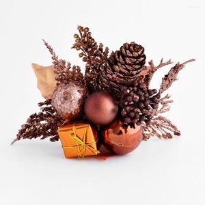 Decorações de Natal Falsa Planta Planta Realista Artificial Árvore da Árvore Pinecone Flor