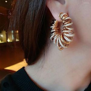 Hoop Earrings Kellybola Luxury Bamboo Knot Cubic Zircon Statement Big For Women Wedding DUBAI Bridal Round Circle