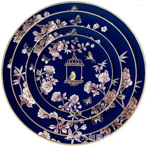 Dinnerware Sets Bird Cage Dining Table Set Tableware Wedding Decoration Dinning Gold Kitchen Accessories Plates