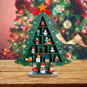 クリスマスの装飾DIYクリエイティブ木製ツリーウィンドウショップモールデスクトップディスプレイ小道具飾りホリデーギフト