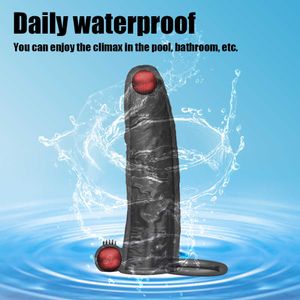 Skönhetsartiklar penis vibrerende condooms uitbreiding Herbruikbare condoom dildo vibrator extender hylsa erectie dick cock ringseksspeeltje voor mannen