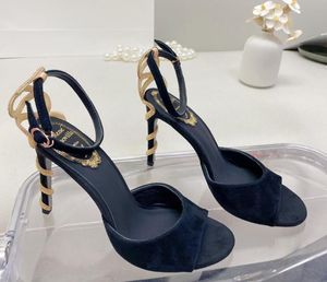 Fashion Renecaovilla Morgana Sandals Shoes Gold Crystal Snake Обернутая женские женские каблуки Гладиатор Сандиатор Сандалии Леди платье свадьба 35-43