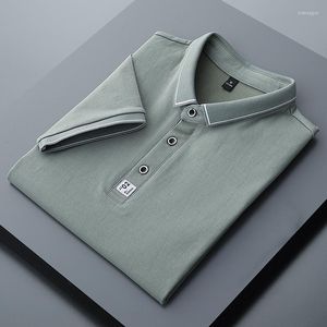 Polos męski 2022 Summer Men Shirt Casual Polo Short Sleeve Zrzuć kołnierz Slim Fit Solid Kolor Koszule dla mężczyzn Plus Rozmiar