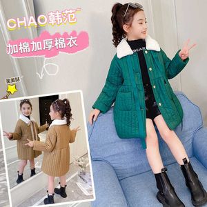 Roupas de casaco infantil novo estilo de algodão para meninas acolchoadas e no inverno casacos grossos para crianças