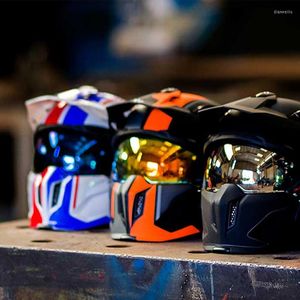 Caschi Moto Nero Lucido Streetfighter Casco Integrale da Corsa Modulare Mentoniera Rimovibile Casco Moto Motocross di Alta Qualità ECE