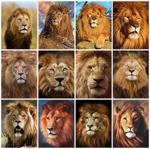 Diamantm￥lning evershine diy lejon broderi djur korsstygn strass konst p￤rla bild kit handarbete heminredning