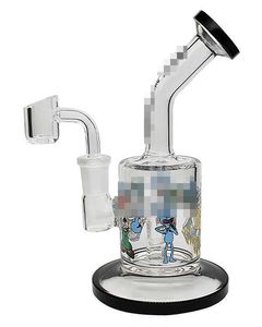 Mini bong in vetro per narghilè con banger al quarzo maschio da 14 mm Cartoon Dab rig piccoli bong per fumare