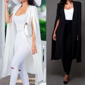 Women's Jackets Women Casual Solid Cape Sleeve Cardigan Office Outwear Long Cloak Coat Jacket