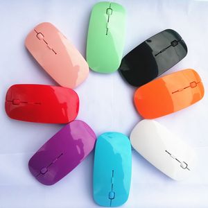 Ratos de computador sem fio óptico USB 2.4g Receptor Super Slim Mouse para laptop para PC com 8 cores