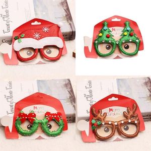 Red Snowflake Elk Eyeglass Frame Christmas Glasses Kid Adult Party Dress Up Toys Holiday Decoration Gifts