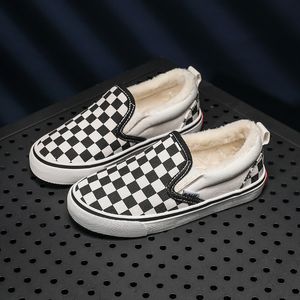 Children's Checkerboard Casual Canvas Shoes Baby Girls Kids Boys Rubber Non Slip Bottom Outdoor Skate Sports Sneakers