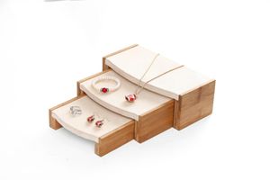 Jewelry Pouches Arrival Bamboo Table Three-piece Display Stand Earrings Nexklaces Pendants Props Simple Packaging