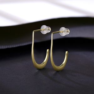 Europäischer minimalistischer Stil S925 Silber geometrisches Design baumelnde Ohrringe Damenschmuck Luxus plattiert 18 Karat Gold exquisite Ohrringe Accessoires Geschenk