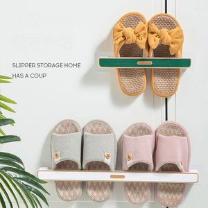 Clothing Storage Modern Free Punch Wall Mounted Shoes Slippers Rack Plastic Decoration Bathroom Door Hanging Shelf Ornaments