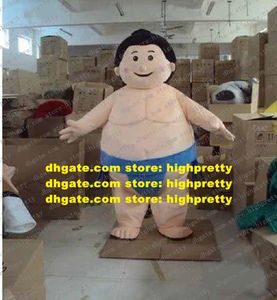 Vivid Carnatio Sumo Wrestler Mascot Costume Mascotte Fat Man Obeso Pudge Gordo Com Olhos Pequenos Cueca Azul Grande No.862