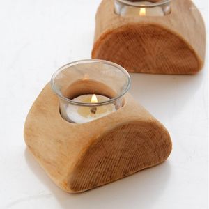 Candle Holders Wooden Simple Semicircle Single Hole Holder Carrier Fotang El Accessory Desktop Decoration