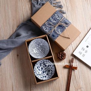 Dinnerware Sets Fashion Classic Japanese Tableware Set Creative Delicate Blue And White Porcelain Bowl Ceramic Plates Bowls