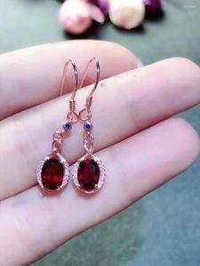 Dangle Earrings Natural Pomegranate Wine Red Garnet 5 7mm 925 Pure Silver Fashion Ear Jewelry A Hundred Style