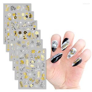 Nail Art Kits 1PC 3D Stickers Flowers Self-Adhesive Slider Decorations Decals Manicure Accessories Tool