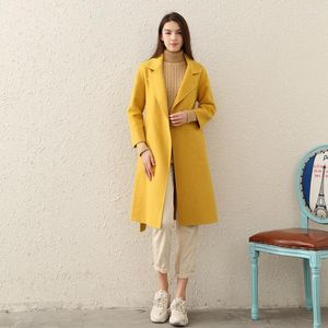 Lana da donna Miscele da donna Autunno e inverno 2022 Cappotto in cashmere a doppia faccia Colletto da abito Lunghezza media Moda Versione coreana