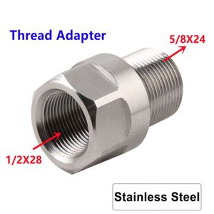 Adaptador de rosca de aço inoxidável 1/2-28 M14x1 M15x1 a 5/8-24 Focinho dispositivo hjh