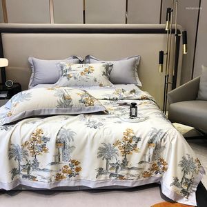 Filtar Summer Washable Luxury Printing Filt Air Conditioner Ice Silk Quilt Single Double Size Thin 150 200 cm 200 230 cm