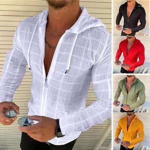 Herr t-skjortor män hoodies 2022 vår sommaren casual smal långärmad t-shirt mäns topp mode blixtlås cardigan outwear tshirts