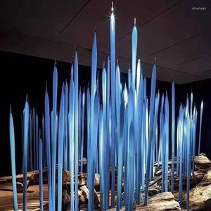 Golvlampor Lyxig handgjord blåst konst Murano Glass Tall Spike Outdoor Garden Decor Sculpture