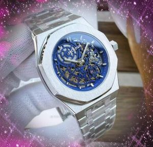 Lüks Tourbillon Kendi Kendine Sarım Erkekler İzle 42mm 2813 Mekanik Otomatik Hareket Hollow İki Pim Orijinal Paslanmaz Çelik Kemer Cömert İş Kartalılar