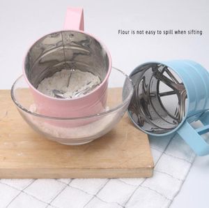 Backenwerkzeuge Handheld Mehl Sieb Tasse Edelstahl Mesh Shaker Pulverisiert Einfach zu verwendende Zuckerglasur Brot Kuchen Gebäck Küchenwerkzeug