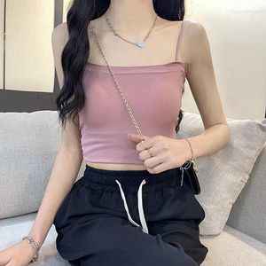 Women's T Shirts GBB0717 Wearing A Small Sling Inside To Cover The Side Milk Summer Slim Short Sleeveless Vest Top For Women