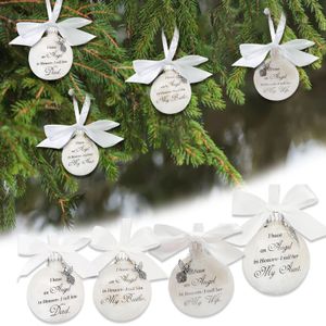 Christmas Ornament Feather Ball Angel In Heaven Decor Memorial Ornament Durable Father /Mom/sister/brother Memorial Ornaments 1pc