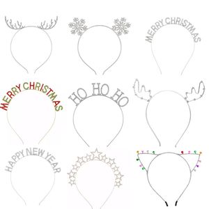 European and American Headbands alloy crystal headwear hair ornaments antler hoop Merry Christmas snowflake headband