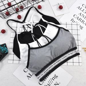 Yoga Outfit Sports Bra Push Up Fitness Women Sport Top Padded Letters Brassiere Gym Bralette Sujetador Deportivo