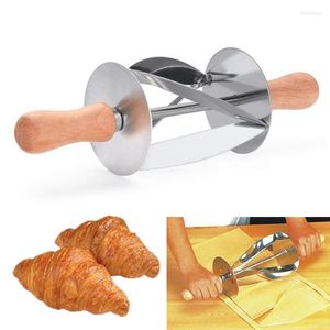 Backenwerkzeuge Küche Edelstahl Rolling Teigschneider für die Herstellung von Croissant Kuchen Dekorieren Messer Brot