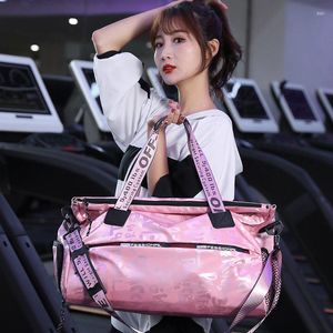 Duffel Borse Lettere da viaggio Duffle Bag Women Women Sports Sports Gym 2022 Fashion separazione bagnata separazione Nylon Waterproofant's Contend Trend