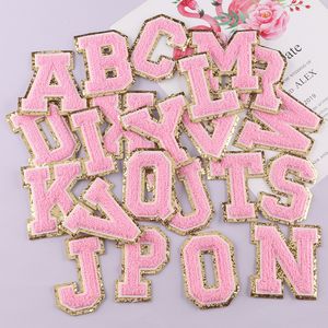 Colorful Glitter Varsity Letter Patches - DIY Embroidery Alphabet Initials on Chenille Sew Letters Appliques number stickers
