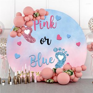 Decoração de festas de fundo personalizado Rodada de casamento Gênero revelou Decorações de Pozonas de Muralha de Aniversário das Crianças