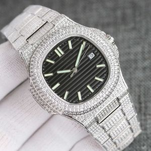 Relógios de pulso relógio de diamante casual assista de punho mecânico automático Stainls Stap Sapphire Life à prova d'água Montre de Luxeviz9