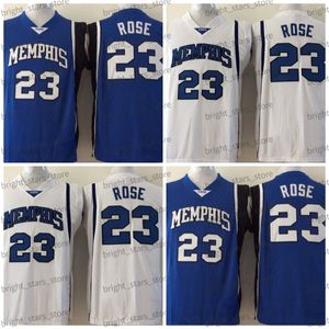 Derrick Rose Basketball Jersey NCAA College High School Blue White Mens Jerseys