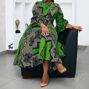 Vestido africano de moda de roupas étnicas para mulheres Dashiki Africa estilo impressão rica bazin maxi vestidos longos